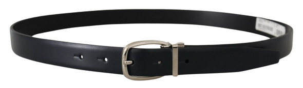 Black Leather Formal Silver Metal Buckle Belt Black Leather Formal Silver Metal Buckle Belt