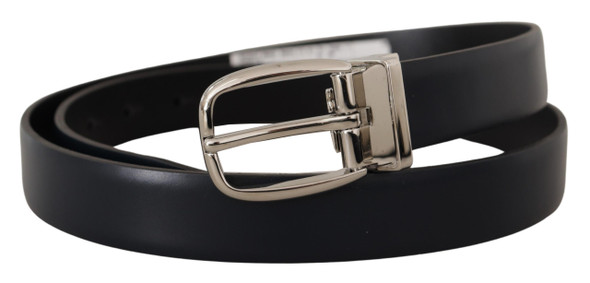 Black Leather Formal Silver Metal Buckle Belt Black Leather Formal Silver Metal Buckle Belt