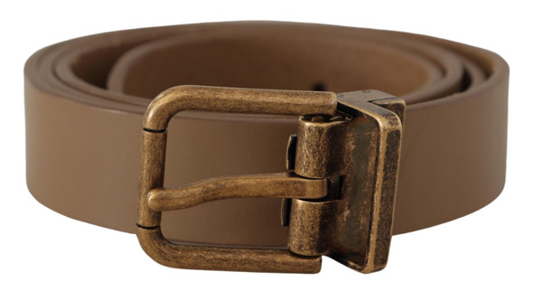 Dolce & Gabbana Brown Solid Leather Brass Buckle Classic Belt Dolce & Gabbana Brown Solid Leather Brass Buckle Classic Belt
