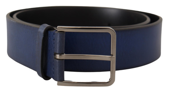 Dolce & Gabbana Blue Calf Leather Silver Metal Buckle Classic Belt Dolce & Gabbana Blue Calf Leather Silver Metal Buckle Classic Belt