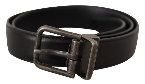 Dolce & Gabbana Black Calf Leather Logo Metal Buckle Belt Dolce & Gabbana Black Calf Leather Logo Metal Buckle Belt