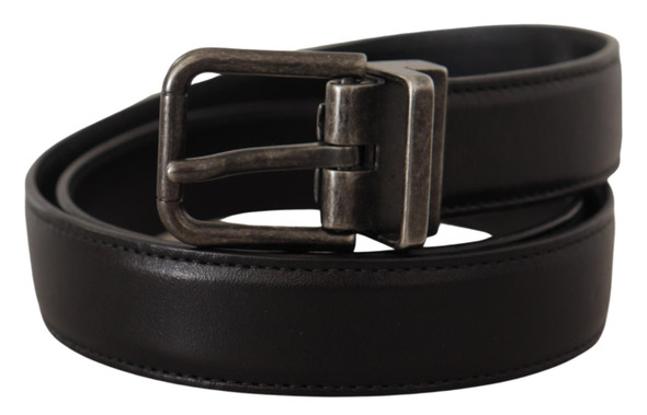 Dolce & Gabbana Black Calf Leather Logo Metal Buckle Belt Dolce & Gabbana Black Calf Leather Logo Metal Buckle Belt