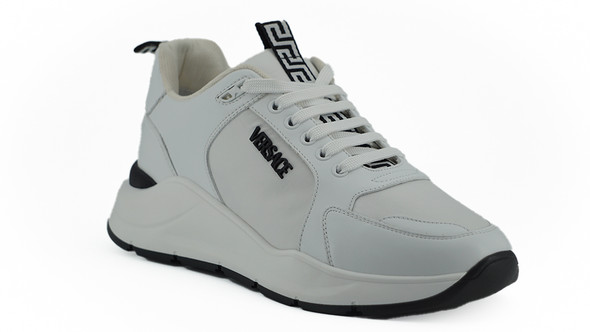 Versace Sleek White Calf Leather Sneakers Versace Sleek White Calf Leather Sneakers