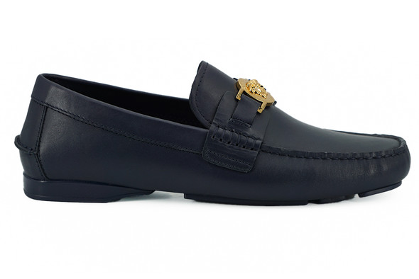 Elegant Navy Blue Calf Leather Loafers DSU6014S D1VS 1U04V Elegant Navy Blue Calf Leather Loafers DSU6014S D1VS 1U04V