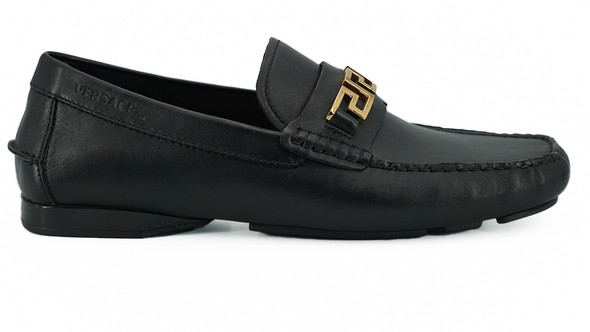 Versace Elegant Black Calf Leather Men's Loafers Versace Elegant Black Calf Leather Men's Loafers