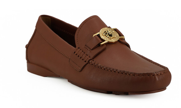 Versace Elegant Medusa-Embossed Leather Loafers Versace Elegant Medusa-Embossed Leather Loafers