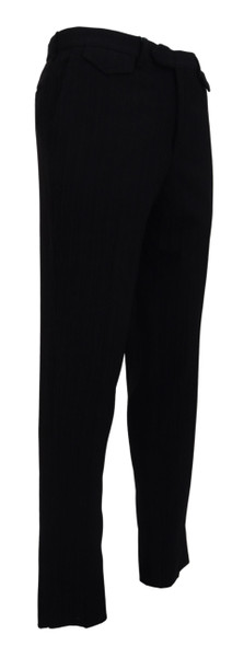 BENCIVENGA Black Cotton Straight Fit Men Formal Pants BENCIVENGA Black Cotton Straight Fit Men Formal Pants