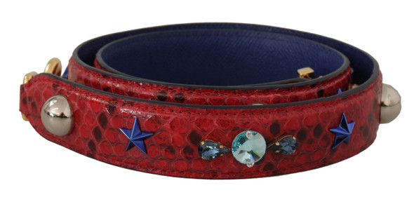 Red Exotic Leather Crystals Shoulder Strap Red Exotic Leather Crystals Shoulder Strap