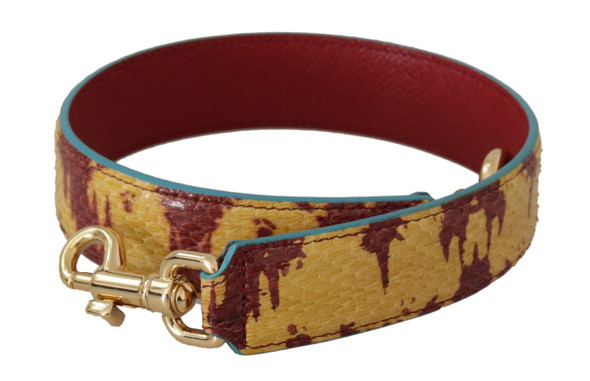 Yellow Red Leather Gold Tone Shoulder Strap Yellow Red Leather Gold Tone Shoulder Strap