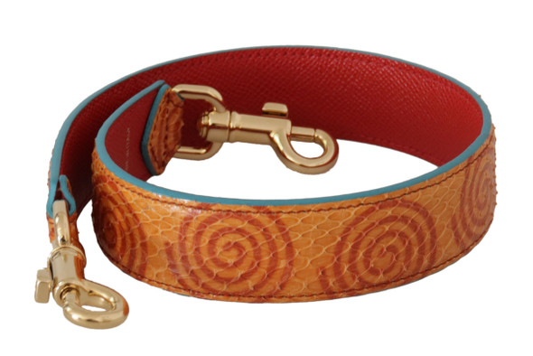 Dolce & Gabbana Orange Leather Swirl Print Bag Shoulder Strap Dolce & Gabbana Orange Leather Swirl Print Bag Shoulder Strap