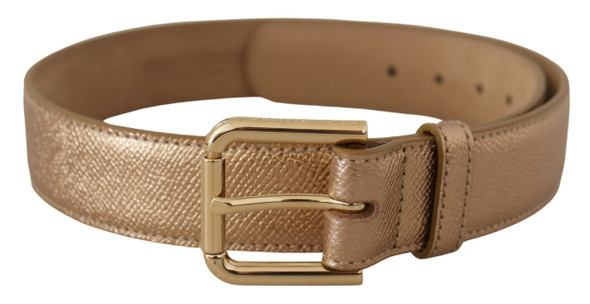Rose Gold Leather Metallic Tone Metal Buckle Belt Rose Gold Leather Metallic Tone Metal Buckle Belt