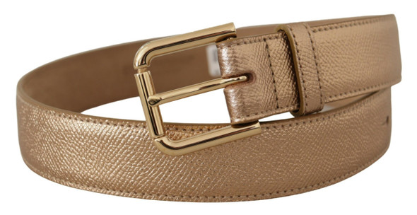 Rose Gold Leather Metallic Tone Metal Buckle Belt Rose Gold Leather Metallic Tone Metal Buckle Belt