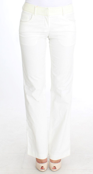 Ermanno Scervino White Striped Straight Fit Pants Ermanno Scervino White Striped Straight Fit Pants