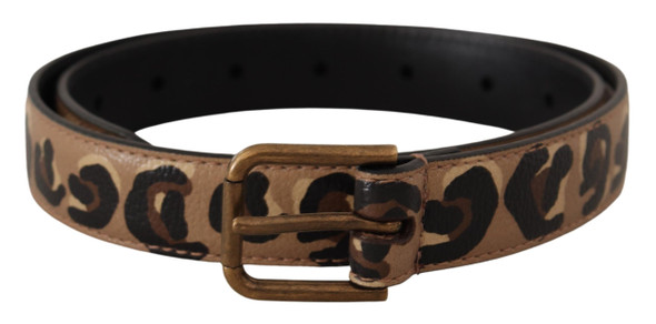 Brown Leopard Print Vintage Metal Waist Buckle Belt Brown Leopard Print Vintage Metal Waist Buckle Belt