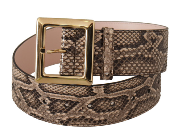Dolce & Gabbana Beige Exotic Leather Wide Gold Metal Buckle Belt Dolce & Gabbana Beige Exotic Leather Wide Gold Metal Buckle Belt