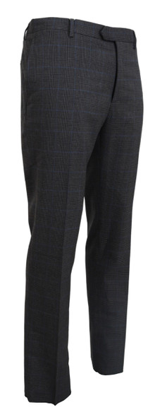Gray Checkered Wool Dress Formal Pants Gray Checkered Wool Dress Formal Pants