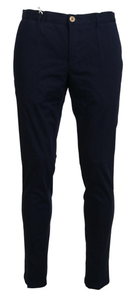 Dark Blue Cotton Skinny Men Pants Dark Blue Cotton Skinny Men Pants