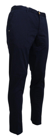 Dark Blue Cotton Skinny Men Pants Dark Blue Cotton Skinny Men Pants