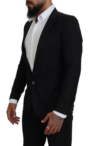 Dolce & Gabbana Black Wool Formal Coat Martini Blazer Dolce & Gabbana Black Wool Formal Coat Martini Blazer