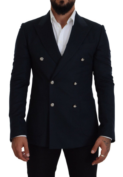 Dolce & Gabbana Blue Double Breasted Formal Coat Blazer Dolce & Gabbana Blue Double Breasted Formal Coat Blazer