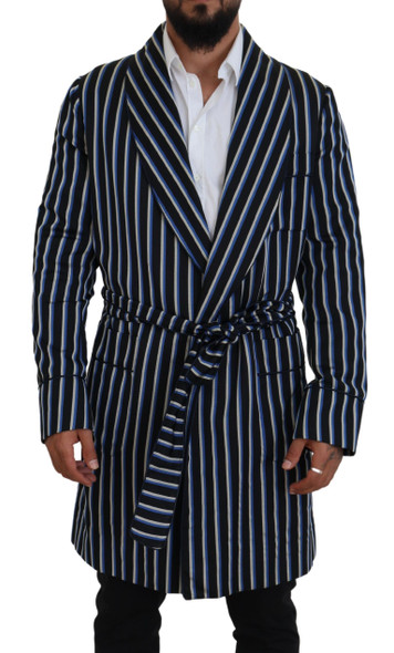 Black Blue Martini Printed Lining Robe Black Blue Martini Printed Lining Robe