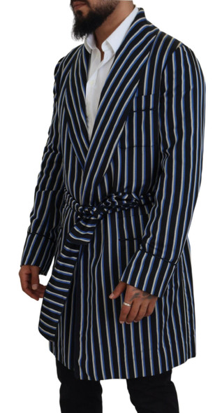 Black Blue Martini Printed Lining Robe Black Blue Martini Printed Lining Robe
