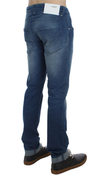 Acht Blue Wash Denim Cotton Stretch Slim Fit Jeans Acht Blue Wash Denim Cotton Stretch Slim Fit Jeans