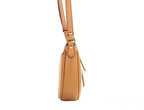 Michael Kors Dover Small Luggage Pebbled Leather Half Moon Crossbody Bag Purse Michael Kors Dover Small Luggage Pebbled Leather Half Moon Crossbody Bag Purse