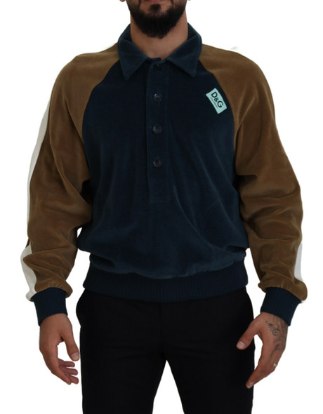 Dolce & Gabbana Multicolor Cotton Collared Pullover Sweater Dolce & Gabbana Multicolor Cotton Collared Pullover Sweater