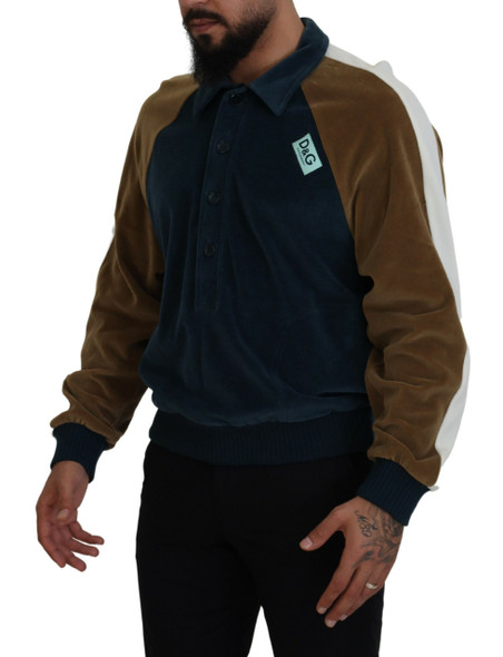 Dolce & Gabbana Multicolor Cotton Collared Pullover Sweater Dolce & Gabbana Multicolor Cotton Collared Pullover Sweater