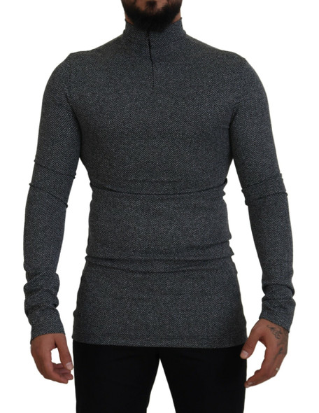 Dark Gray Nylon Turtleneck Pullover Sweater Dark Gray Nylon Turtleneck Pullover Sweater
