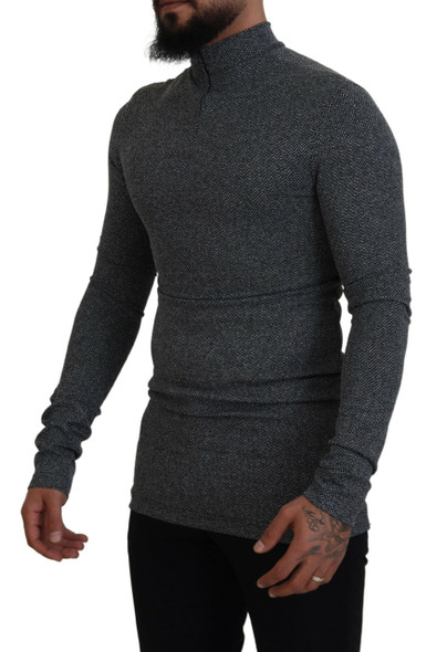 Dark Gray Nylon Turtleneck Pullover Sweater Dark Gray Nylon Turtleneck Pullover Sweater