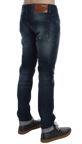 Acht Blue Wash Cotton Denim Slim Fit Jeans Acht Blue Wash Cotton Denim Slim Fit Jeans