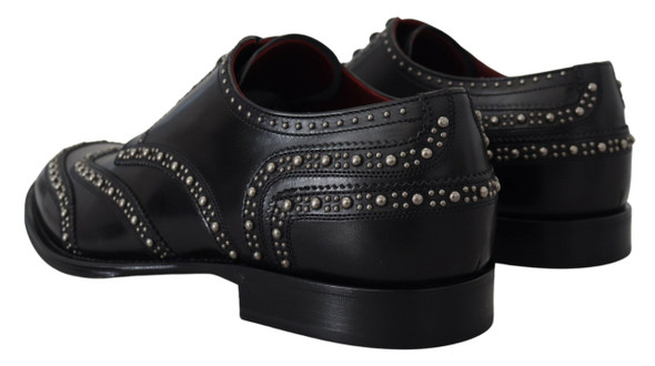 Black Leather Derby Dress Studded Shoes Black Leather Derby Dress Studded Shoes