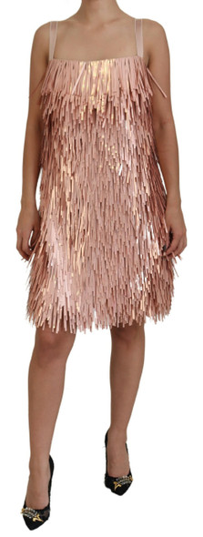 Dolce & Gabbana Pink Tinsel Sleeveless Shift A-line Dress Dolce & Gabbana Pink Tinsel Sleeveless Shift A-line Dress
