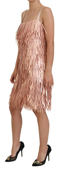 Dolce & Gabbana Pink Tinsel Sleeveless Shift A-line Dress Dolce & Gabbana Pink Tinsel Sleeveless Shift A-line Dress