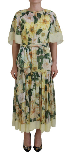 Dolce & Gabbana Multicolor Silk Floral Print Long Maxi Dress Dolce & Gabbana Multicolor Silk Floral Print Long Maxi Dress