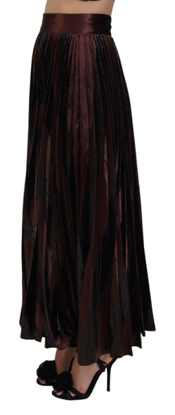 Dolce & Gabbana Brown Polyester High Waist A-line Maxi Skirt Dolce & Gabbana Brown Polyester High Waist A-line Maxi Skirt