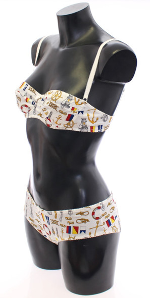 White Sailor Bra Panty Stretch Underwear White Sailor Bra Panty Stretch Underwear