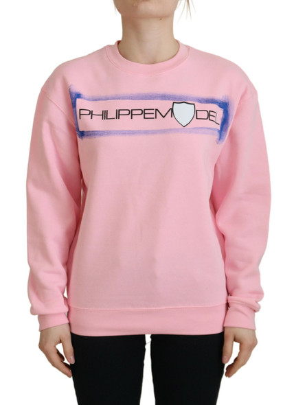 Pink Printed Long Sleeves Pullover Sweater Pink Printed Long Sleeves Pullover Sweater