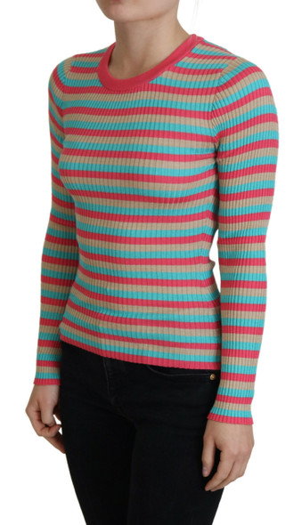 Multicolor Crewneck Pullover Silk Sweater Multicolor Crewneck Pullover Silk Sweater