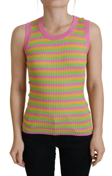 Dolce & Gabbana Multicolor Silk Vest Pullover Tank Top Dolce & Gabbana Multicolor Silk Vest Pullover Tank Top