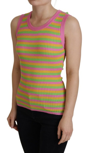 Dolce & Gabbana Multicolor Silk Vest Pullover Tank Top Dolce & Gabbana Multicolor Silk Vest Pullover Tank Top
