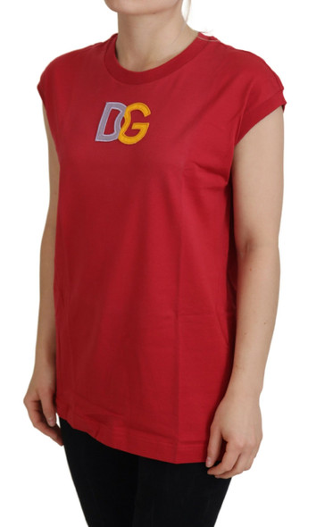 Dolce & Gabbana Red Cotton DG Logo Tank Top T-shirt Dolce & Gabbana Red Cotton DG Logo Tank Top T-shirt