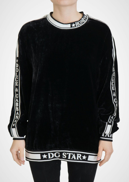 Black Velvet Crewneck Pullover Sweater Black Velvet Crewneck Pullover Sweater