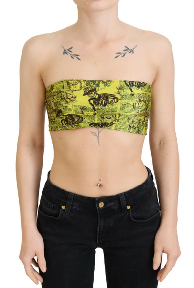 John Galliano Yellow Newspaper Print Cropped Blouse John Galliano Yellow Newspaper Print Cropped Blouse