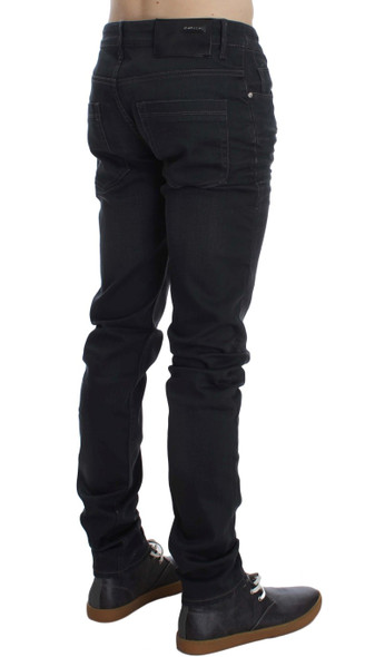 Acht Gray Cotton Stretch Slim Fit Jeans Acht Gray Cotton Stretch Slim Fit Jeans