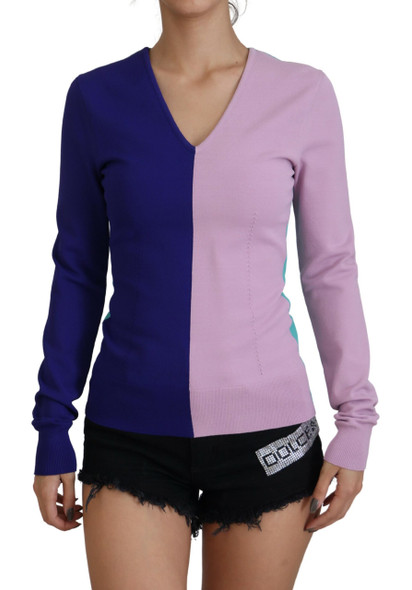Dolce & Gabbana Multicolor V-neck Viscose Long Sleeves Sweater Dolce & Gabbana Multicolor V-neck Viscose Long Sleeves Sweater