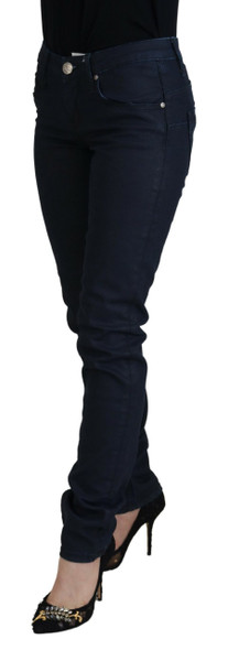 Blue Cotton Low Waist Slim Fit Women Casual Denim Jeans Blue Cotton Low Waist Slim Fit Women Casual Denim Jeans