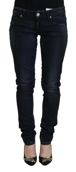 Acht Blue Cotton Low Waist Slim Fit Women Casual Jeans Acht Blue Cotton Low Waist Slim Fit Women Casual Jeans